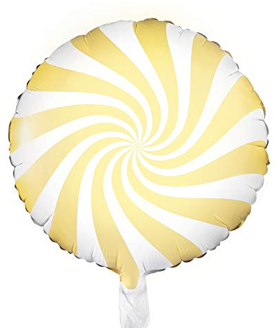 Folienballon Bonbon, Größe 45 cm, mit selbstschließendes Ventil (Gelb)