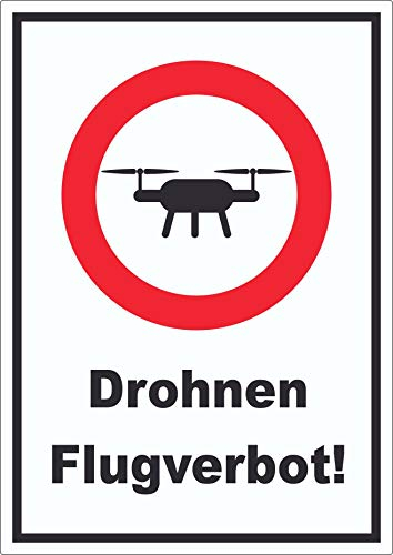 Drohnen Flugverbot Aufkleber A9 (37x52mm)