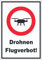 Drohnen Flugverbot Aufkleber A9 (37x52mm)