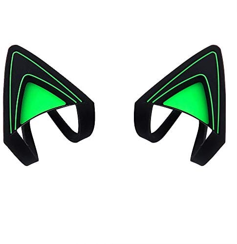 HUYUN - Auriculares de silicona con orejas de gato y gatito compatibles con Razer Kraken 2019, Kraken TE (verde)