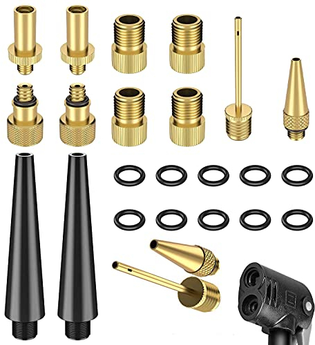 Fahrrad Adapter Ventiladapter Set 24Pcs,Fahrrad Ventil Set,Fahrrad Ventiladapter Kompress,Dunlop Autoventil Sclaverandventil,Fahrradventil Adapter,Dunlop Französisches Blitzventil Alle SV AV DV