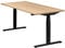 boho office® Höhenverstellbarer Schreibtisch 180 x 80 cm - Elektrisch, Made in Denmark, 2 Motoren, 3-Fach Teleskop, Appsteuerung - Easydesk Schwarz inkl. Tischplatte in Wildeiche furniert