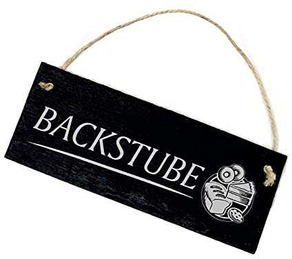 Schild Schiefertafel graviert - BACKSTUBE Bäckerei - Schiefer Türschild 22x8cm | Dekolando Home Accessoires