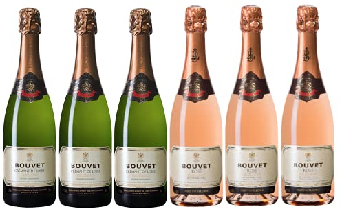 Probierpaket Cremant de Loire Excellence | Bouvet Ladubay | 3 x 0,75 Blanc | 3 x 0,75 Rosé | mit Drop Stop Weinausgießer fabelhafte-geschenke