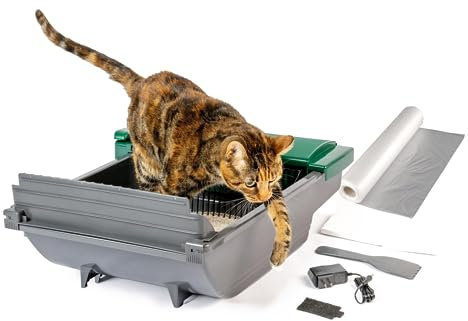 Pet Zone Smart Scoop Automatische Katzentoilette, Vorteilspack, selbstreinigende Katzentoilette, kein teures Nachfüllen, große Katzentoilette, leicht zu reinigen, funktioniert mit klumpendem