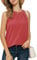 Camiseta Sin Mangas Mujer Tank Top Cómodo Bien Estiramiento Sexy Rojo XL