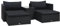 vidaXL Gartenmöbel 5-TLG. mit Auflagen Sofa Lounge Hocker Sitzgruppe Gartenset Ecksofa Gartensofa Sitzgarnitur Couchtisch Poly Rattan Schwarz