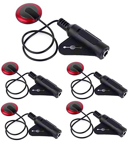Eidoct Tonabnehmer für Akustikgitarre, Piezo-Kontakt, für Gitarre, Ukulele, Violine, Mandoline, Banjo, Kalimba, Bass, Kalimba, 5 Stück