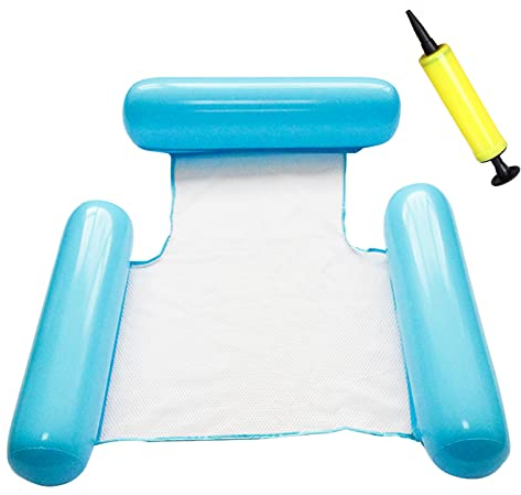 Bseical Luftmatratze Pool,luftmatratze Wasser 4-in-1pool Spielzeug Aufblasbarer Sessel Wasserhängematte Pool Zubehör Spaß Schwimminsel Pool Spielzeug Erwachsene Schwimmmatratze (C)