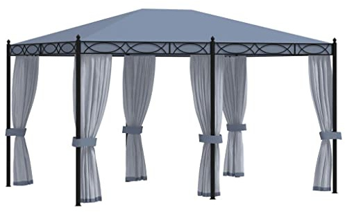 Tonnelle avec moustiquaire 3x4 m Anthracite Acier
