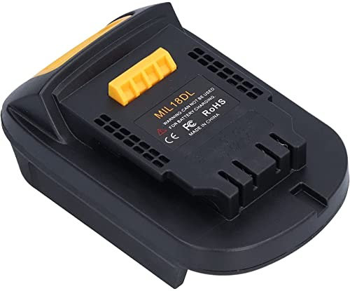 JANRI MIL18DL Battery Adapter for Milwaukee M18 & DeWalt 18/20v Lithium Tool Batteries