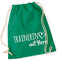Huuraa Sportbeutel Trainerin mit Herz Geschenk 12 Liter Kelly Green Baumwolle Trainerin Präsent