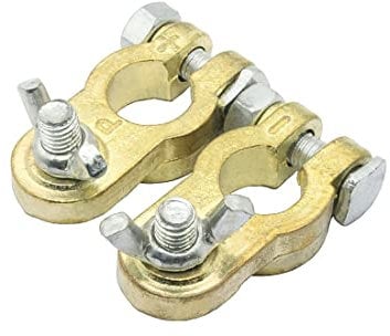 PLABBDPL Terminali Morsetti di Batteria 12V/24V Connettori di Batteria con Dado ad Ala (1 Paio)