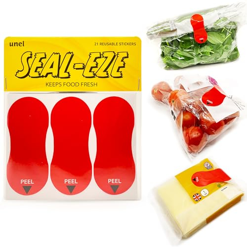 Keep Food Fresh With SEAL-EZE Reusable Food Stickers, Great Alternative to Cling Film, Pegs and Plastic Food Bags - unel