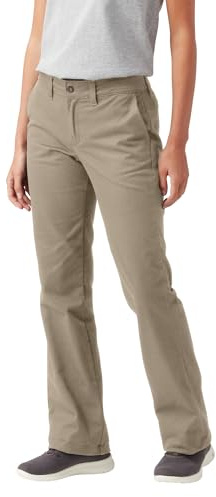 Dickies Women's Slim Bootcut Twill Pants, Rinsed Desert Sand, 26