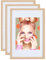 IDEAL TREND 3er 5er Set Holz Bilderrahmen Lifestyle Plexi Foto Rahmen Collage Wanddeko Poster S111: Farbe: 3er Pack Eiche | Format: 29,7x42 A3