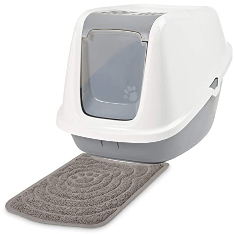 Nestor Giant - Caja de arena para gatos (tamaño XXXL), color blanco y gris