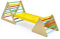 RELAX4LIFE Triangolo da Arrampicata con Scivolo per Bambini, 2 Scale e 1 Rampa per Arrampicarsi in Legno, Giochi Montessori, Parco Divertimenti per Bimbi 1+ Anni (Colorato)