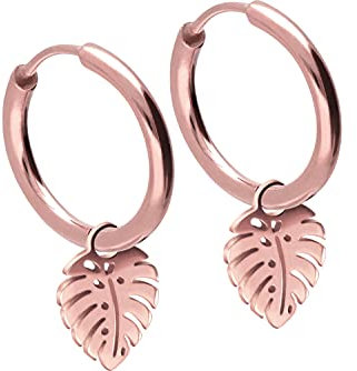 FILANGO 1 Paar Chirurgenstahl Creolen | MONSTERABLATT PALMENBLATT | Farb & Größenauswahl