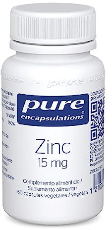 PURE ENCAPSULATIONS Zinc 15 mg | Picolinato de zinc | Apoya al Sistema Inmunitario, Fertilidad y Reproducción, Piel-Cabello-Uñas, Protege frente Daño oxidativo | 60 Cápsulas Vegetales