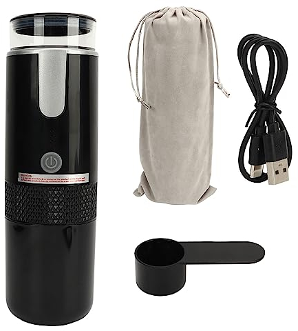Fabater Machine à Expresso Portable, Mini Cafetière, Machine à Expresso Automatique, Compatible avec les Capsules et le café Moulu, Cafetière pour le Camping, les Voyages, les Camping-cars