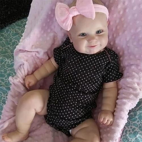 TYRUG Reborn Puppe 22Zoll 55cm Schöne Weiches Silikon Reborn Baby Handgemachtes Sieht aus wie EIN echtes Baby