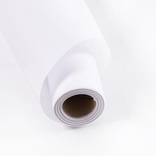 Rollo de papel seda blanco. 92CM X 50M. Ideal para calcar patrones, papel trasparente y resistente, con gramaje 20gr. Manualidades, envolver, etc... (50 metros)