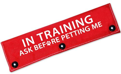 in Training Ask Before Petting Me Funny Red Dog Leash Sleeve Wrap Dog Walking Accessory - Pet Birthday Gift - Gift for Dog Owner and Lover