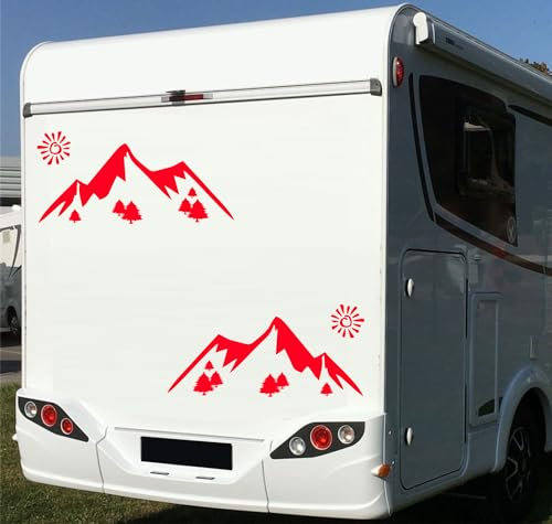 DualColorStampe Wohnmobil-Aufkleber kompatibel mit Adria Arca Bürstner Carthago Chausson Elnagh Hobby Rimor Mobilvetta Mclouis Westfalia Mclouis Caravan Motorhome Wohnwagen 0374 (fluoreszierendes Rot)