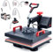 CREWORKS 38 X 38CM Pressa a Caldo 8 IN1 Pressa di Calore Macchina per Sublimazione Digitale Oscillante 360 Gradi con Controllo Digitale Termopressa per Magliette, Cappelli, Borse, Piatto, Tazza