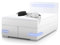 wonello Lennox Boxspringbett 140x200 mit LED Beleuchtung und USB Anschlüssen I in Kunstleder Weiß I Design Bett für Jugendliche und Erwachsene I Bett mit Matratze und Topper