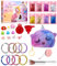 FAOKZE Kindergeburtstag Basteln,Bastelset Kinder,Glitzer Armband Kinder Basteln,Geburtstag Geschenk,Armband Set Selber Machen,für Mädchen,Bastelset Kinder ab 5-9 Jahre,Geschenk Mädchen Geburtstag