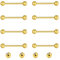 Gojewen 12er Zungenpiercing Brustwarzenpiercing Chirurgenstahl Gold Piercing Zunge Brustwarze Barbell 12mm
