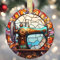Weihnachtsschmuck, Nähmaschine, Weihnachtsbaumschmuck, rund, Keramik, Weihnachtsbaumschmuck, Feiertage, hängende Ornamente, Weihnachtsschmuck, Nähmaschinengeschenke, Weihnachtsgeschenke