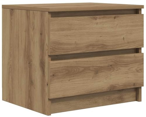 vidaXL Bedside Cabinet Artisan Oak 50x40x43.5 cm Engineered Wood | Loads of space for keeping your stuff tidy, Fits perfectly with modern decor, Made to last and look good for ages