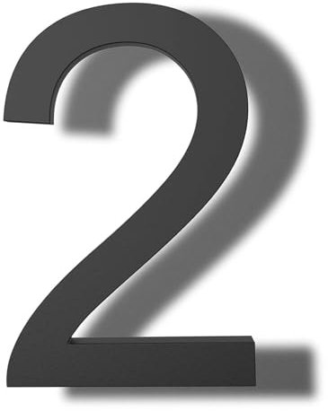 Black Self Adhesive House Numbers, 3 Inch Stick on Door Numbers Stickers for Front Door, Mailbox, Apartment Hotel, Durable and Easy to Install Door Number Stickers (Black) (2)