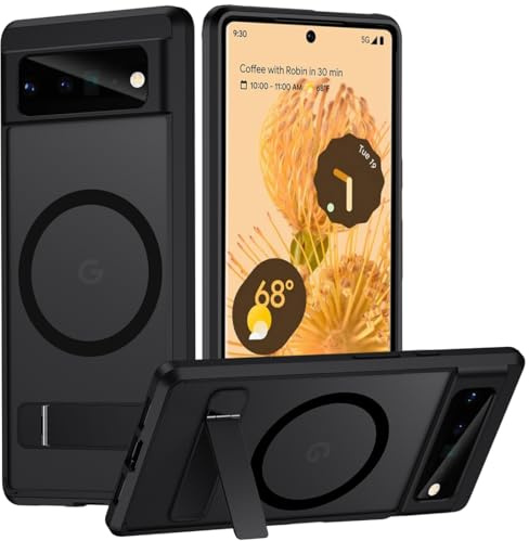 TIANNIUKE Magnetic Case for Google Pixel 6 Pro, Compatible with MagSafe,Adjustable Kickstand,Translucent Matte Anti-Fingerprint,Shockproof Protective Phone Case for Pixel 6 Pro Case