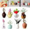 Mini Vase Magnets for Fridge 8pcs Cute Plant Vase Fridge Magnets, 3D Ceramic Flower Decoration Kitchen,Office Decoration