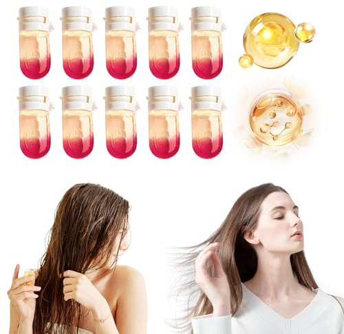 Perfume Hair Oil, 2025 Neuestes Langanhaltendes Haaröl Parfüm, Mini-Haarparfümöl Haarparfüm Öle Set für die Wiederherstellung von Trockenem Haar (1 Set, Rose)
