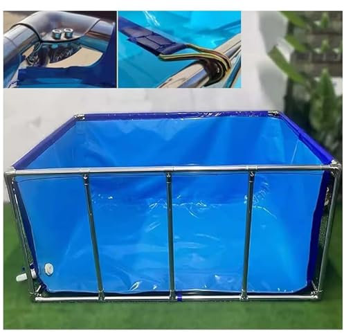 140 * 140 * 35cm,Große Oberirdische Teiche für Fische, Aquariumbecken mit Transparentem Fenster, PVC-Canvas-Liner mit Stahlrahmen, für Die Koi-Zucht, Einfach Aufzubauen