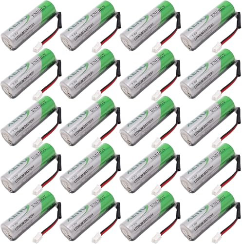 20-Pack XL-060F AA 3.6V Lithium Battery 2400mAh for Alarm Systems Tracking Devices Meter with Plug