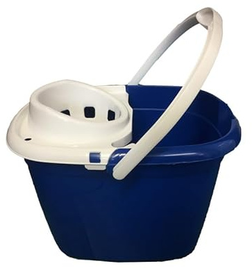12L Blue Durable Colour-Coded Mop Bucket with Removable Squeegee – Sturdy Polypropylene Cleaning with Anti-Slip Gripper Handle & Pouring Spout – Ideal for Hygienic Home, Kitchen & Industrial Use