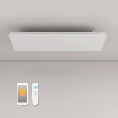 Infrarotheizung Deckenmontage mit Thermostat 1300 Watt, Deckenheizung Infrarot Deckenheizstrahler, APP Fernbedienung Steuerung, Elektroheizung Heizplatte Heizkörper Heizpaneel, Überhitzungsschutz