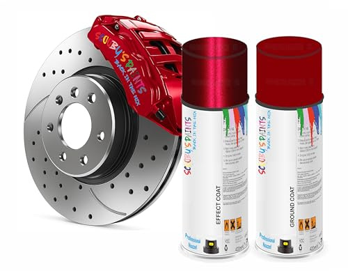 SCOOBYS PAINTS BACK IN THE MIX High Heat Resistant Gloss Brake Caliper Paint Wheel Engine Restore Metal (Wicked Red 2-Stage Special Metallic, 250ml)