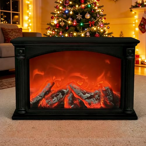 Led Kamin,Kaminlampe Tasten-Schalter,Elektrische Kamine Mit Flammeneffekt | USB-Betrieben,Batteriebetrieben,Kaminfeuer Simulation,Tischkamin Ornament,Nach Hause