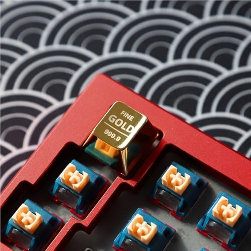 Gold Bar Tastenkappe, Cherry-Profil R4 ESC / R2 Capslock CNC-gefräste Tastenkappe Aus Aluminium(Glossy,ESC R4)