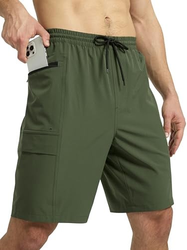 Arcweg Cargo Badehose Herren Badeshorts Männer mit Mesh-Futter S-3XL | Schnelltrocknende Boardshorts mit 4 Taschen (Reißverschluss & Klett) Robust für Strand, Angeln & Outdoor-Abenteuer