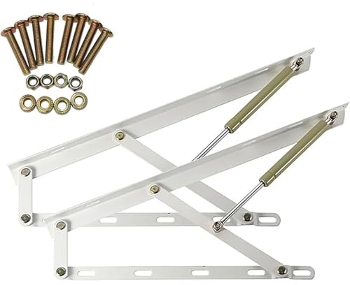 soporte hidráulico, 2 bisagras de resorte gas alta resistencia for cajas cama, bisagra plegable for sofá, caja, soportes tatami, varilla hidráulica con puntal, kit for muebles(White,600mm)