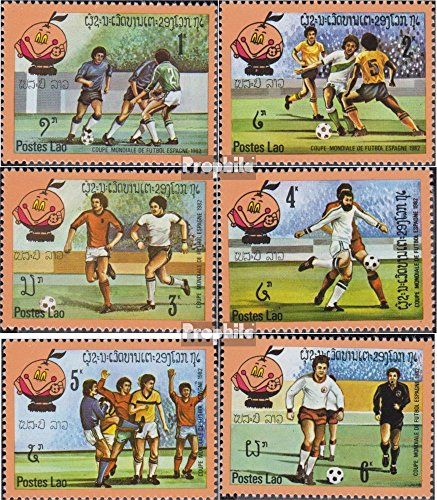 Laos 547-552 (complète.Edition.) oblitéré 1982 Coupe du Monde de Football (Timbres pour Les collectionneurs) Football