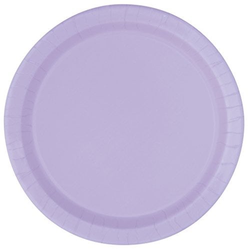 Unique Party - Platos de Papel - 17.1 cm - Lavanda - Paquete de 20 (31414)